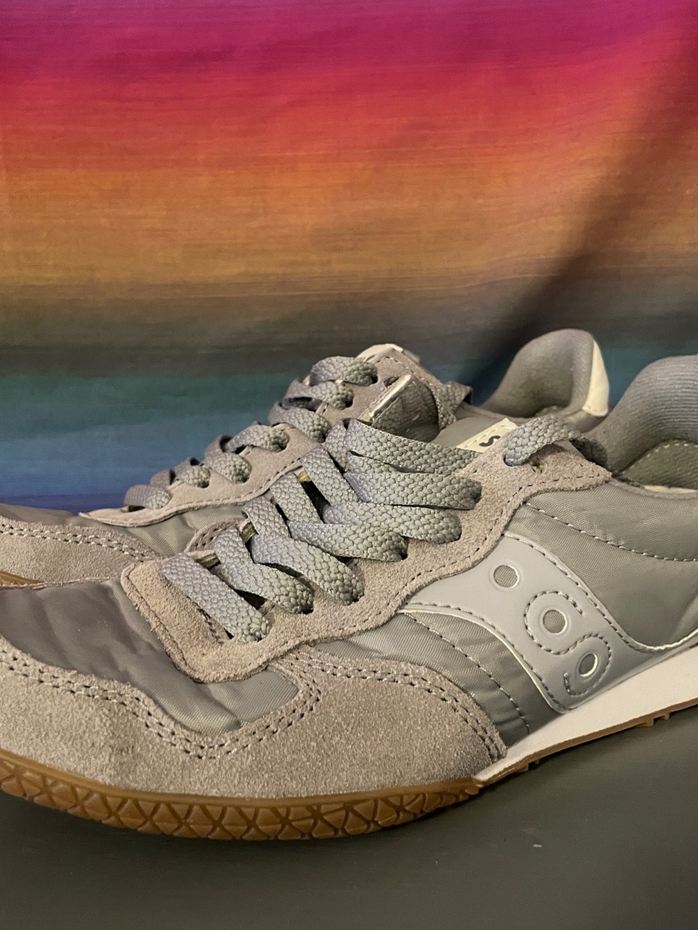 Saucony Originals Bullet Gray White Suede Nylon Sneakers Men’s 7 Heritage